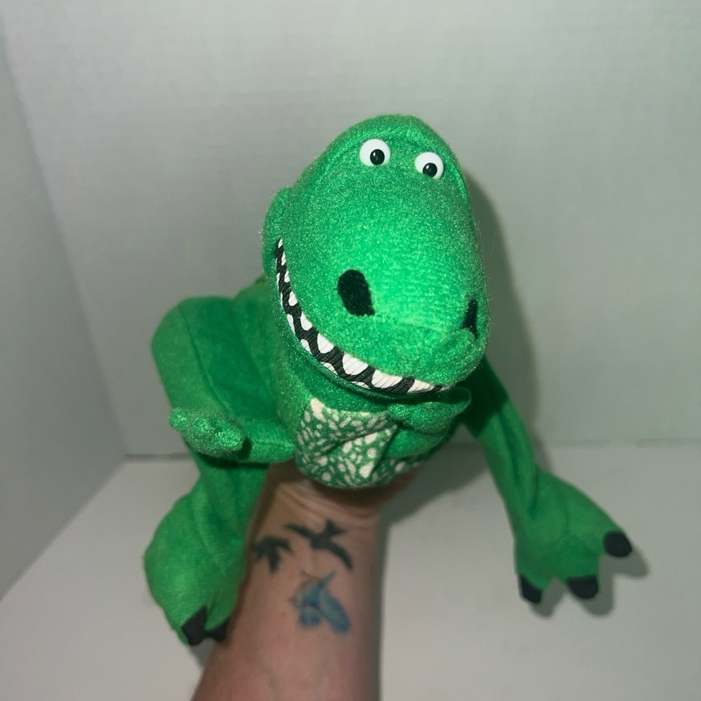 Vintage Burger King Disney Toy Story Rex Dinosaur Hand Puppet Green 15" Plush